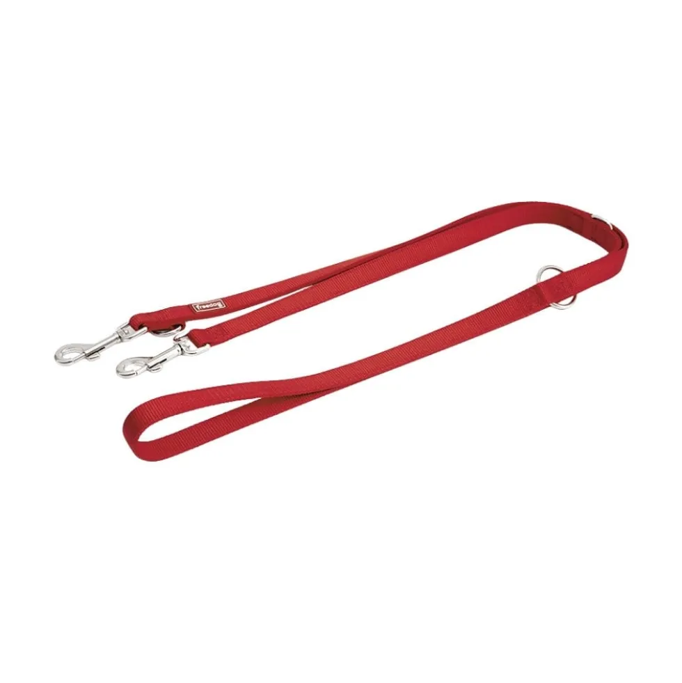 Freedog Correa (2m) Multiposición de Nylon Roja para Perro