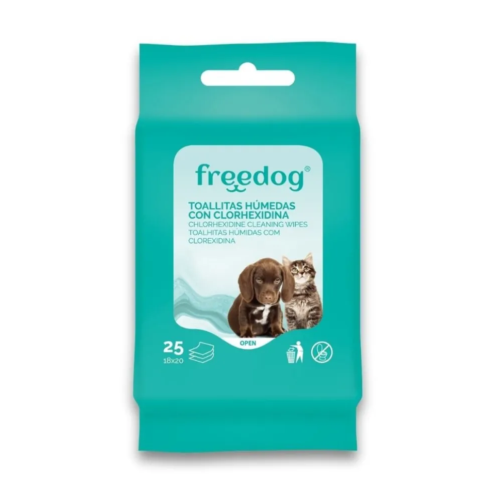 Freedog Toallitas Húmedas Clorhexidina Pocket (25 ud)
