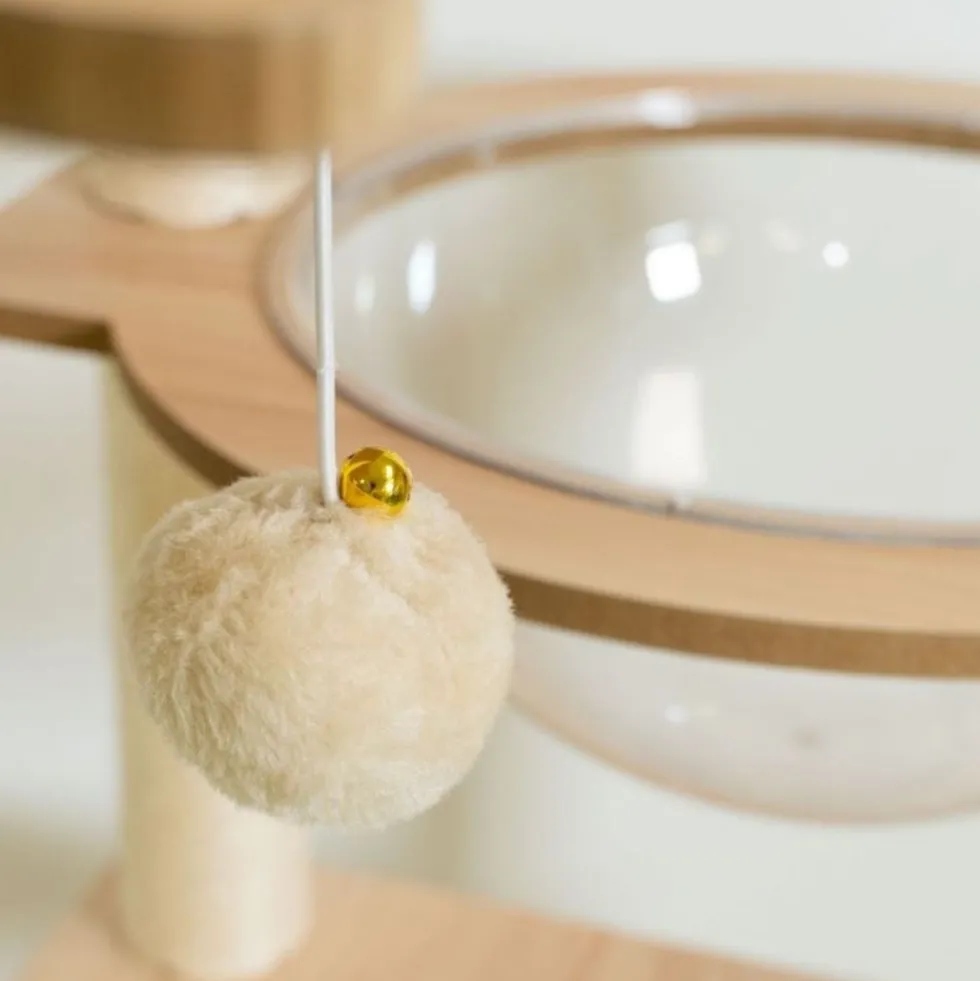 FreshCat Árbol Rascador de Madera con Dos Cunas