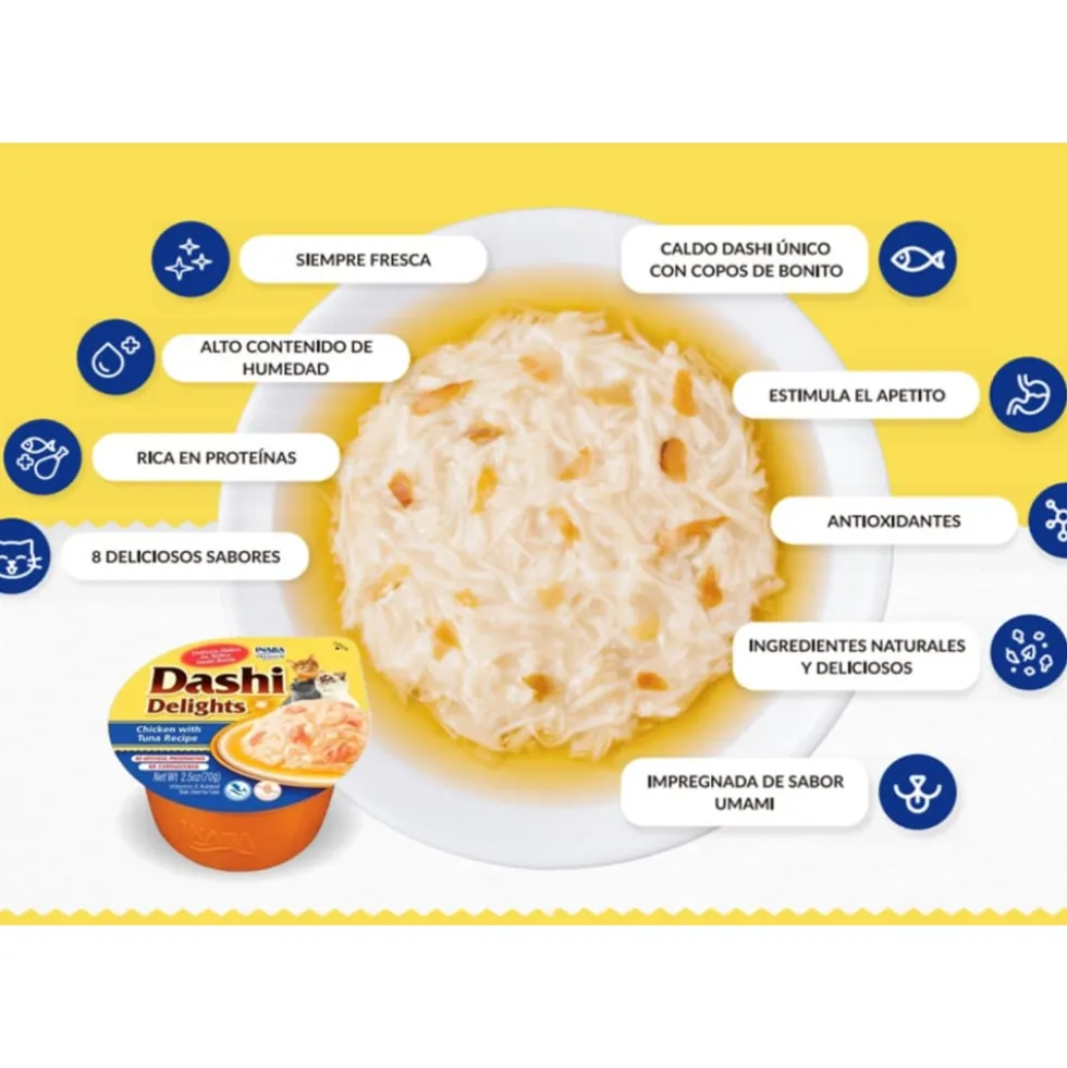 Inaba Dashi Delights Tarrina de Pollo con Atún para Gato