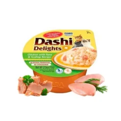 Inaba Dashi Delights Tarrina de Pollo Atún y Vieiras para Gato