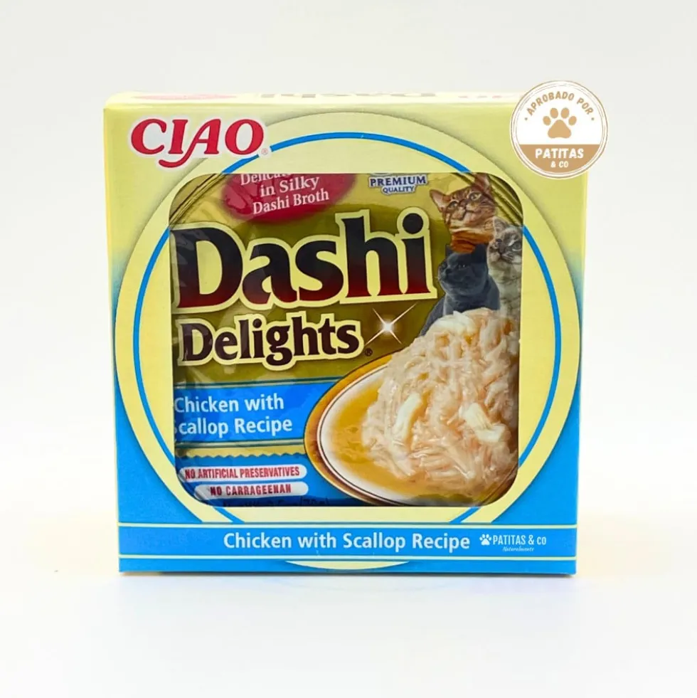 Inaba Dashi Delights Tarrina de Pollo con Vieira para Gato