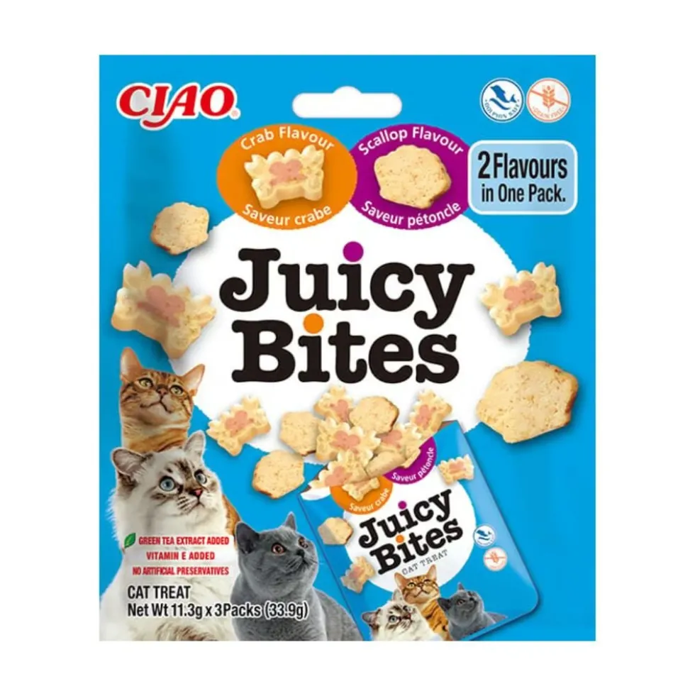 Inaba Juicy Bites Chuches de Cangrejo y Vieiras para Gato