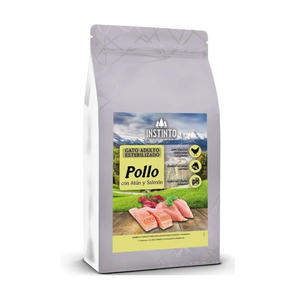 Instinto Pienso Natural Atún Salmón y Pollo Gato Esterilizado