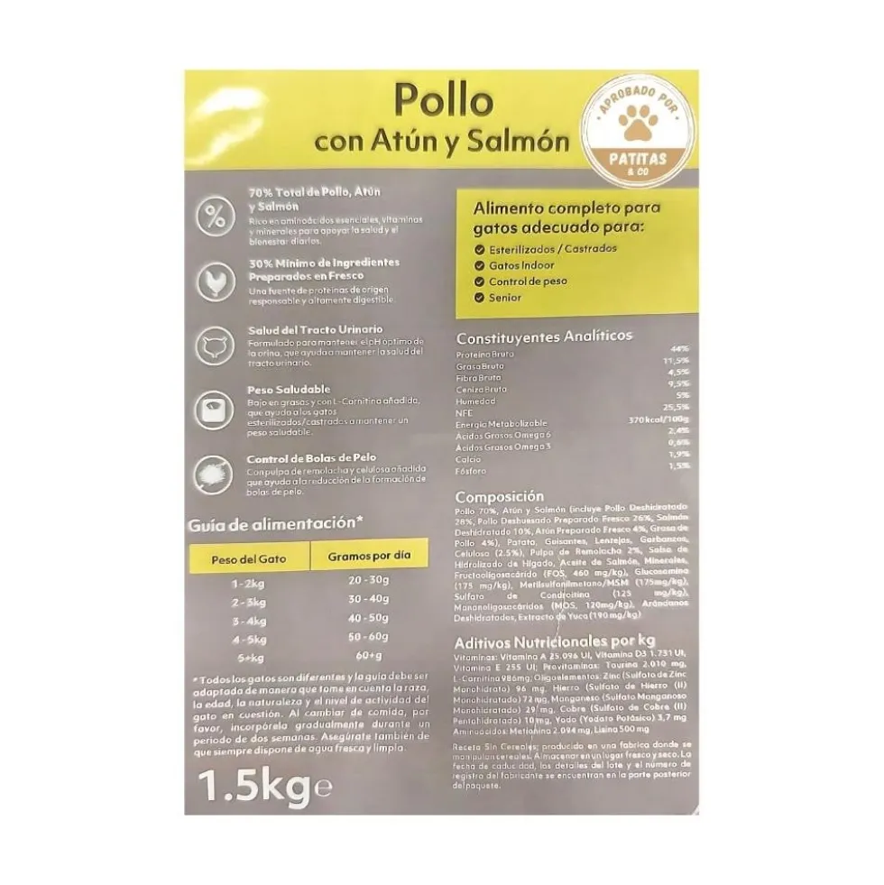 Instinto Pienso Natural Atún Salmón y Pollo Gato Esterilizado