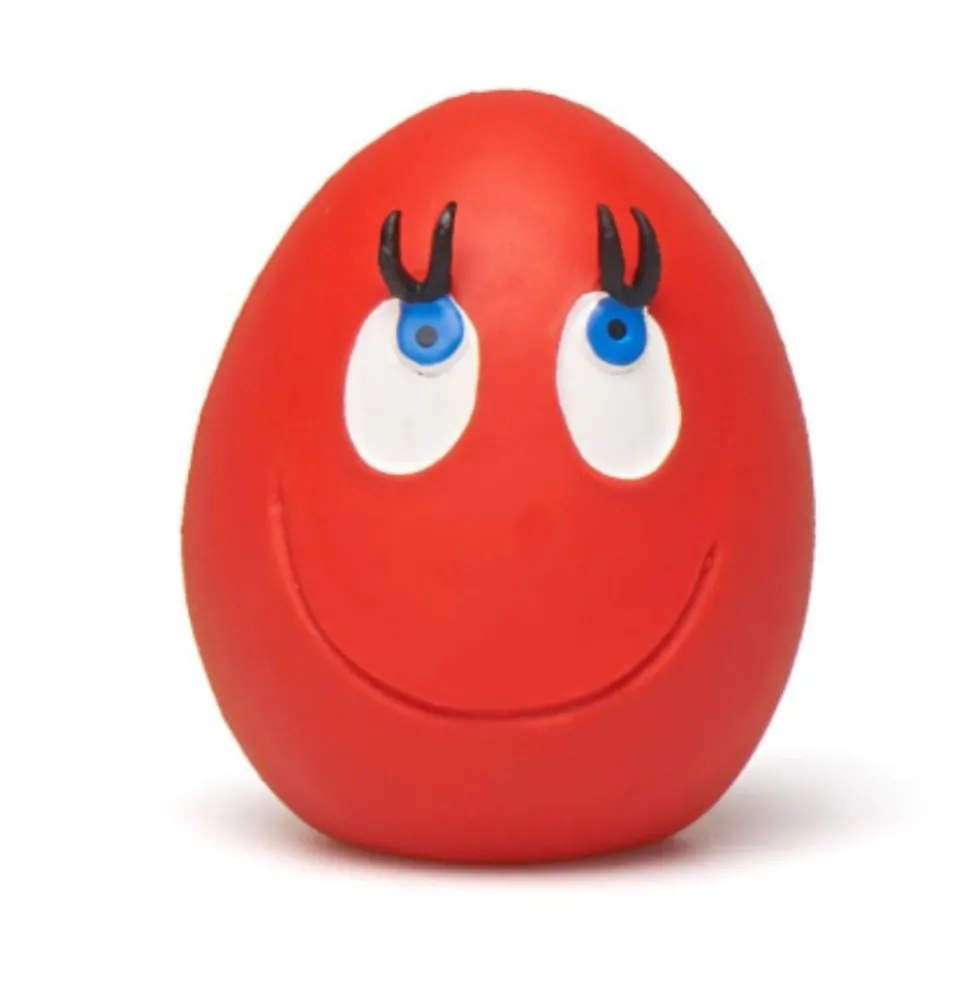 Juguete Huevo Sonriente de Látex Rojo