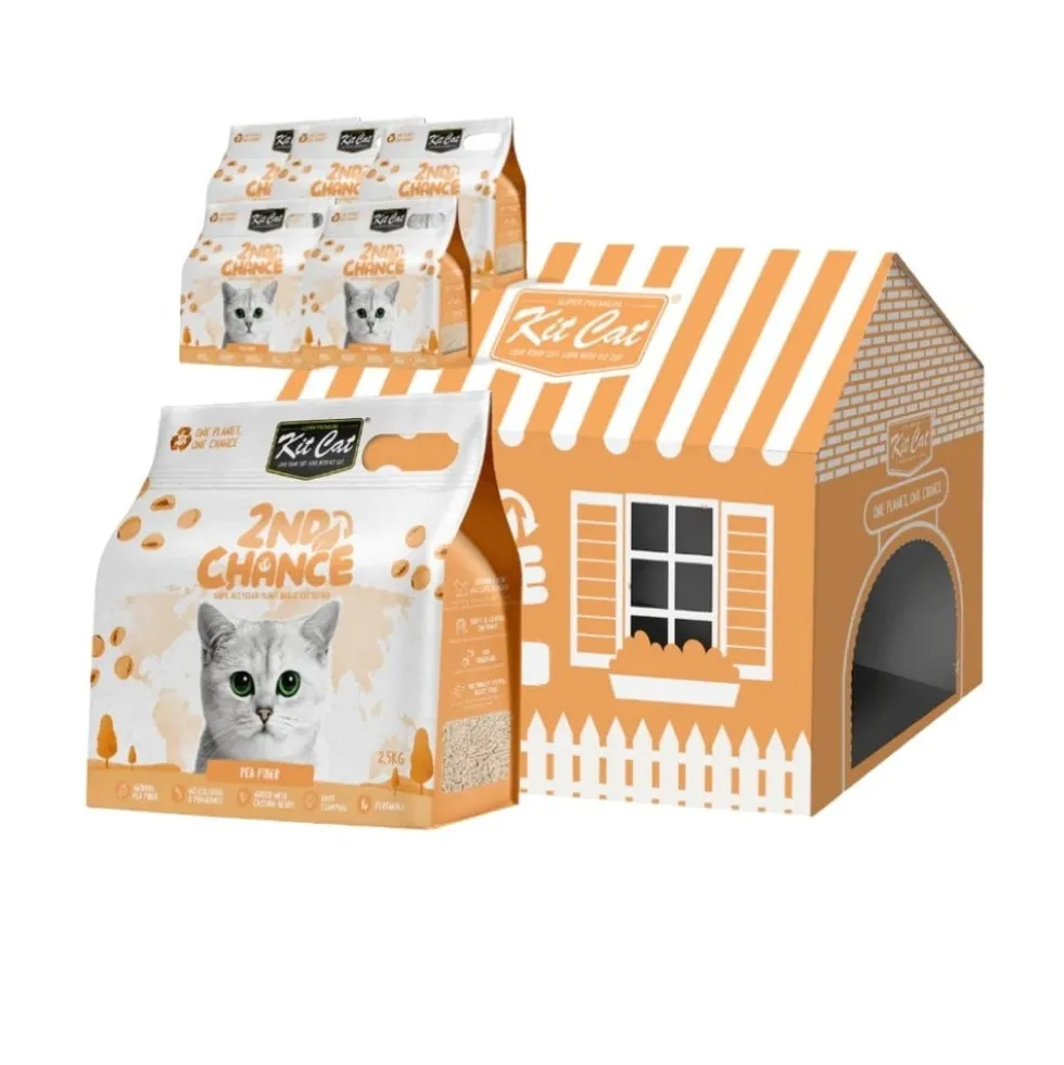 Kit Cat 2nd Chance Arena con Cáscara de Guisante y Yuca para Gato
