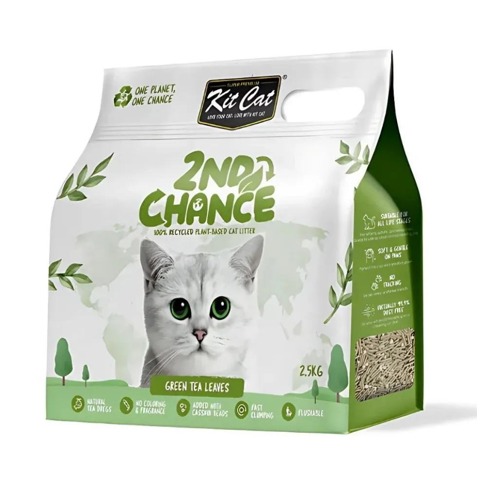 Kit Cat 2nd Chance Arena con Hojas de Té Verde, Guisante y Yuca