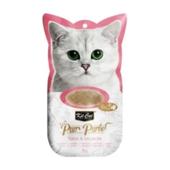 Kit Cat PurrPuree Atún y Salmón Natural 4x15g para Gatos