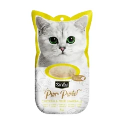 Kit Cat PurrPuree Snack de Pollo (Anti-Hairball) 4x15g para Gatos