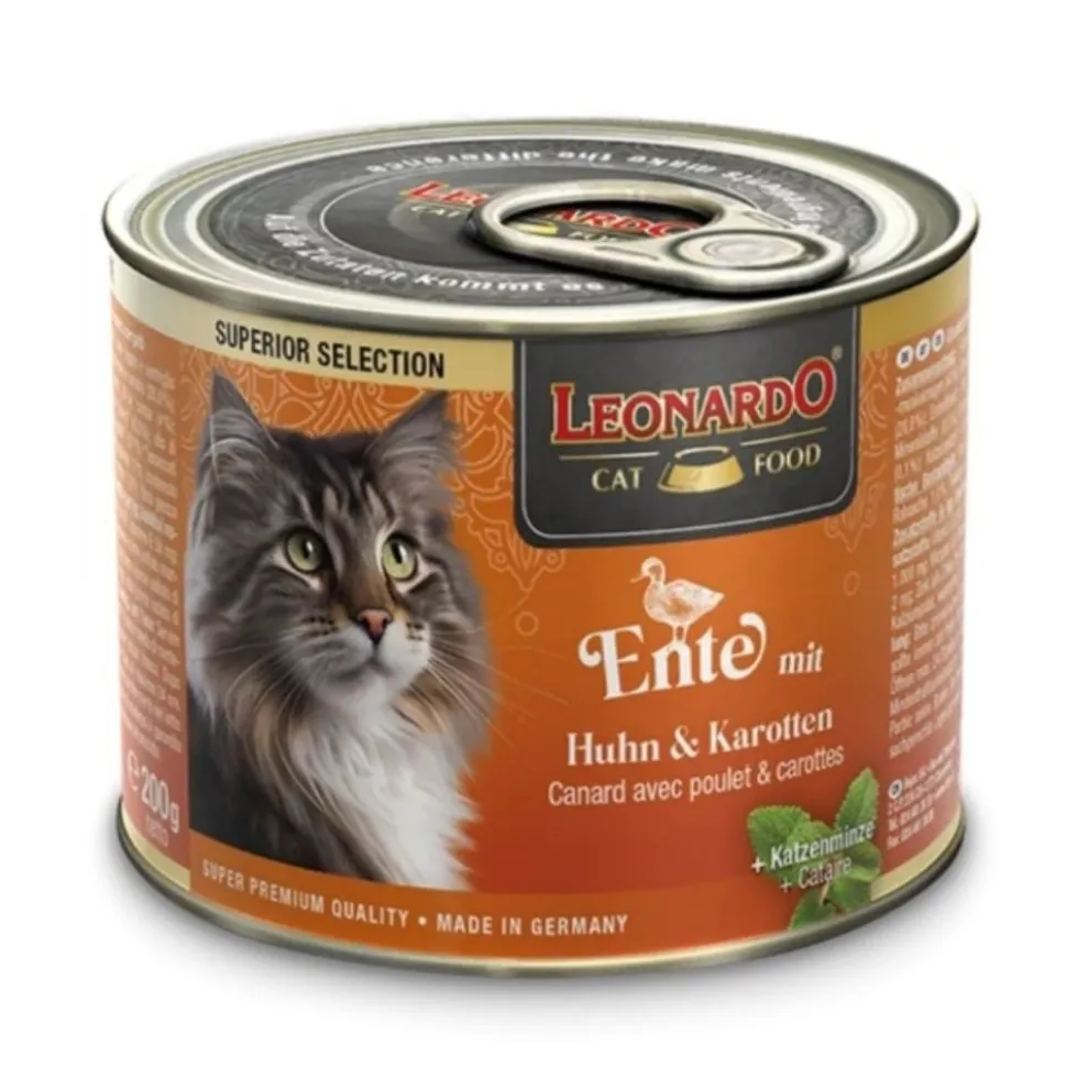 Leonardo Lata de Pato con Pollo y Zanahoria para Gato