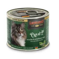 Leonardo Lata de Pavo con Trucha y Arándanos para Gato