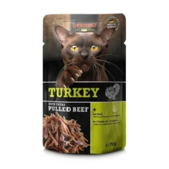 Leonardo Sobre Pulled de Pavo y Ternera para Gato