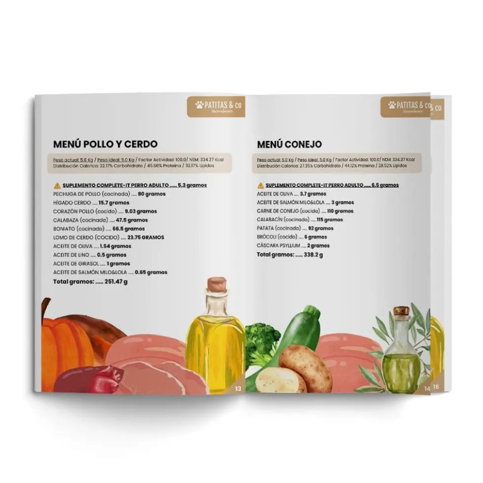 Libro de Recetas + Suplemento CACHORRO Complete It 500g