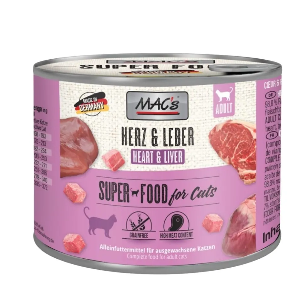 MAC´s Lata de Vacuno con Corazón e Hígado para Gato