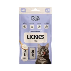 Milo y Lola Lickies (Snack Cremoso) de Atún para Gatito (4x15gr)