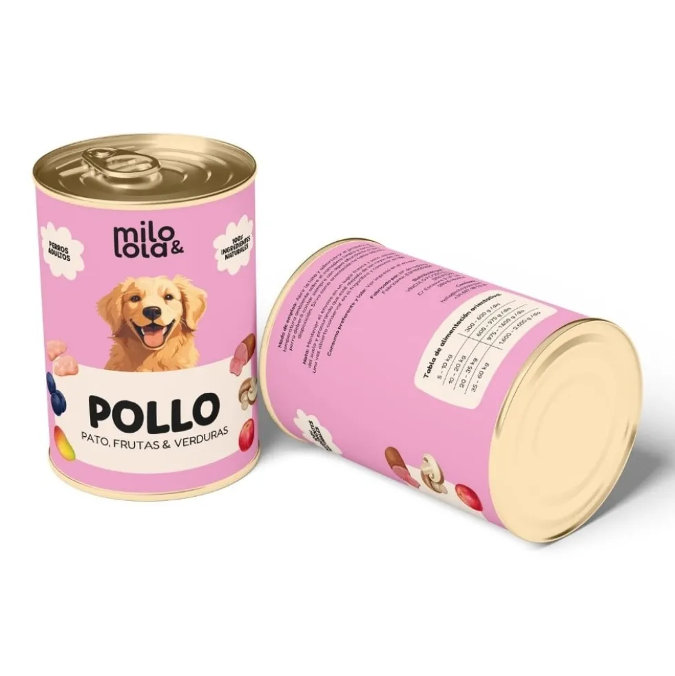 Milo y Lola Pollo y Pato (Alimentación Natural Completa) Perro