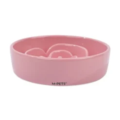 M-Pets Comedero Antivoracidad de Cerámica Rosa