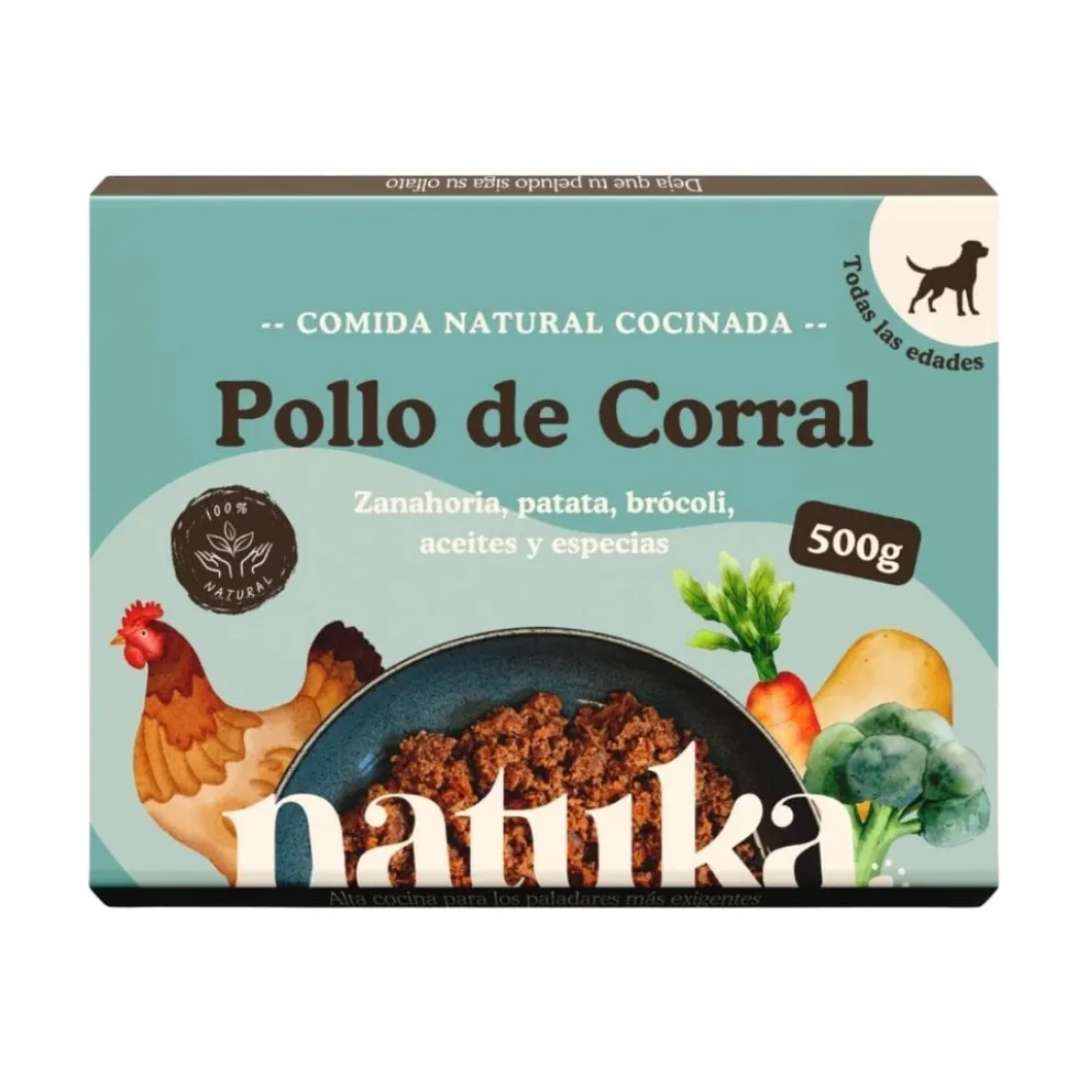 Natuka Comida Cocinada Menú de Pollo de Corral para Perro