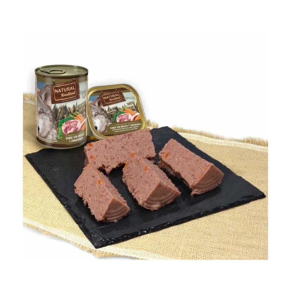 Natural Woodland Lata Ganso con Brócoli y Zanahorias para Perros
