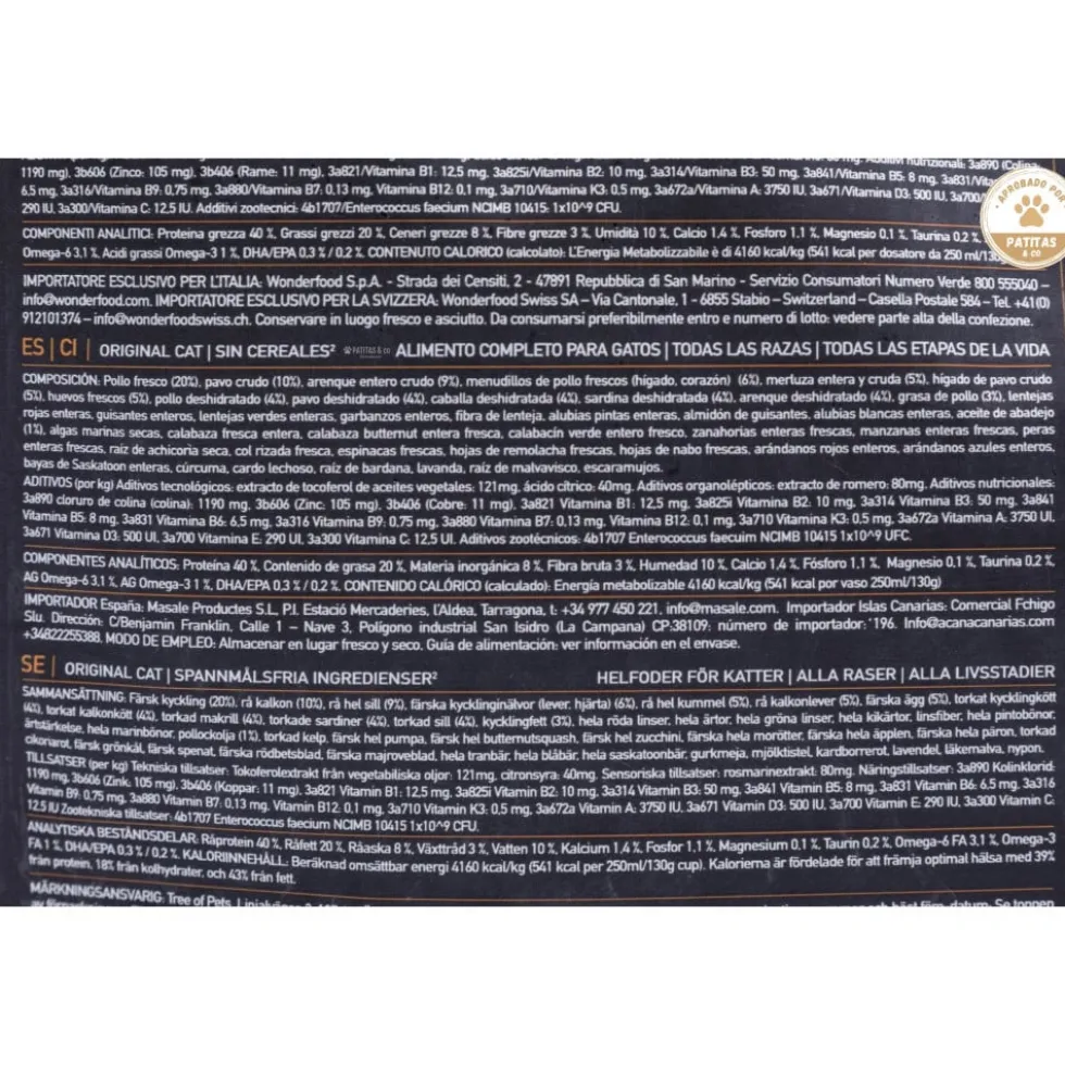 Orijen Original Cat Pienso Natural Proteico Gatos