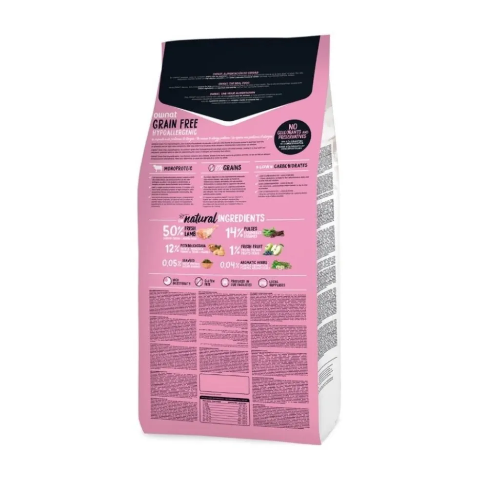 Ownat Grain Free Hypo Mini Pienso de Cordero para Perro de Raza Pequeña