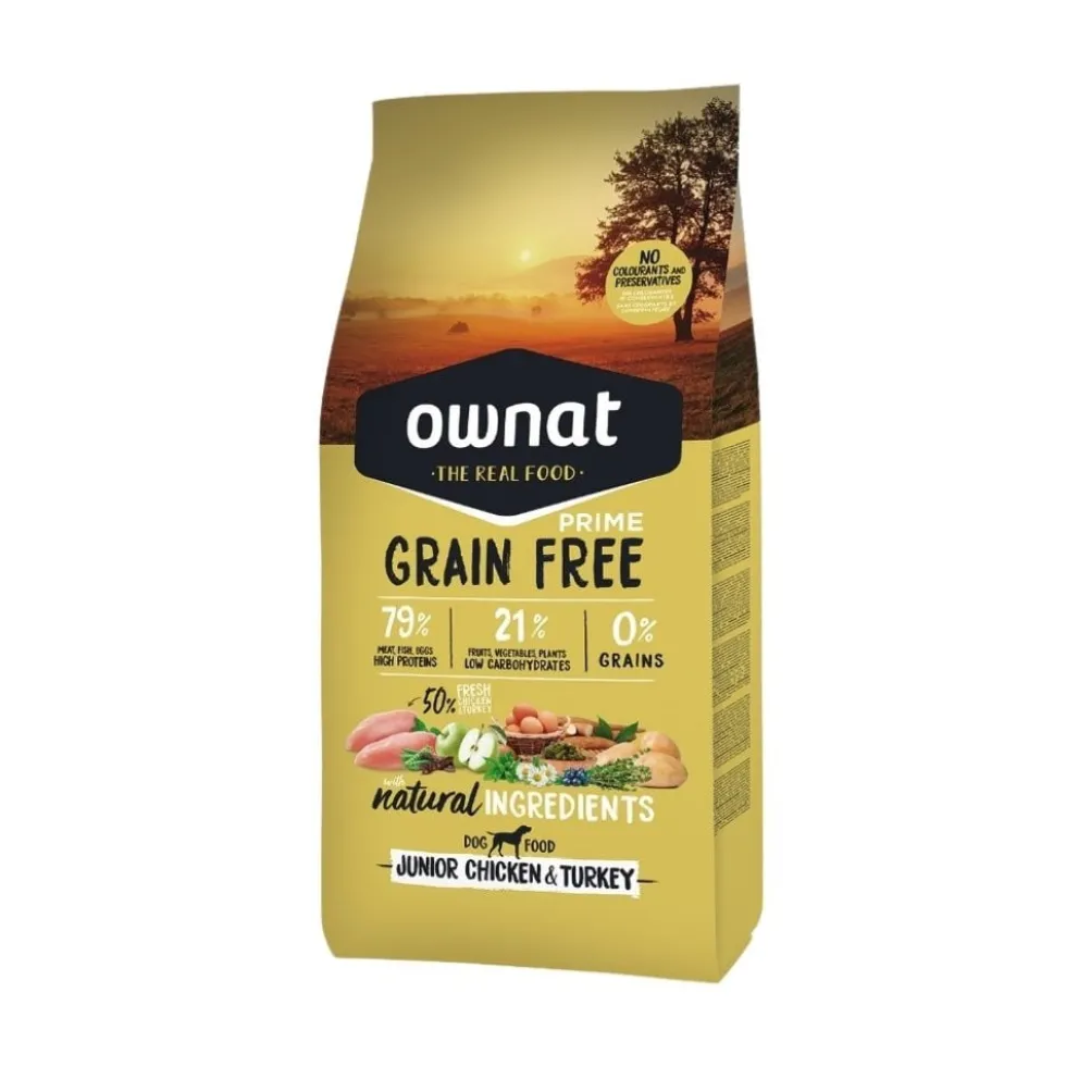 Ownat Grain Free Prime Junior Pollo y Pavo para Perro Cachorro