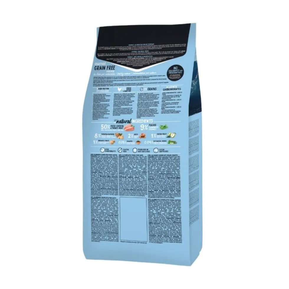 Ownat Grain Free Prime Kitten de Pollo y Pavo para Gatito
