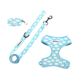Pack Patitas Nubes Arnés + Correa + Porta Bolsas