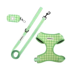 Pack Patitas Vichy Arnés + Correa + Porta Bolsas