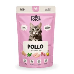 Pack 36 Sobres Milo y Lola de Pollo con Corazones para Gato