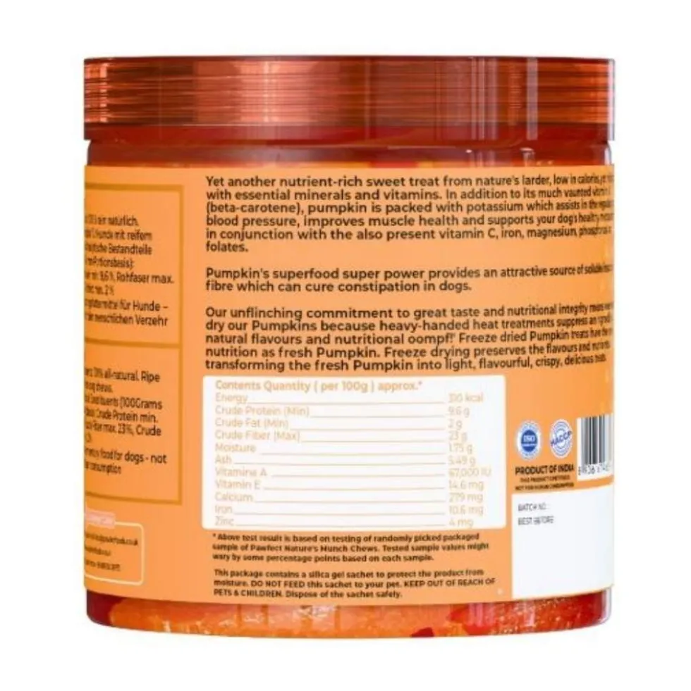 Pawfect Snacks de Calabaza Liofilizada para Perro