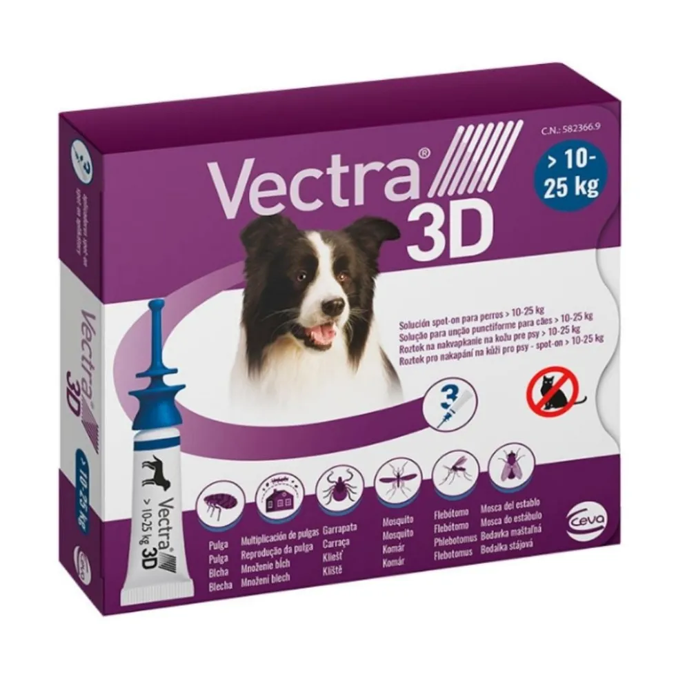 Pipeta Antiparasitaria Vectra 3D para Perro (3 uds) 10-25kg