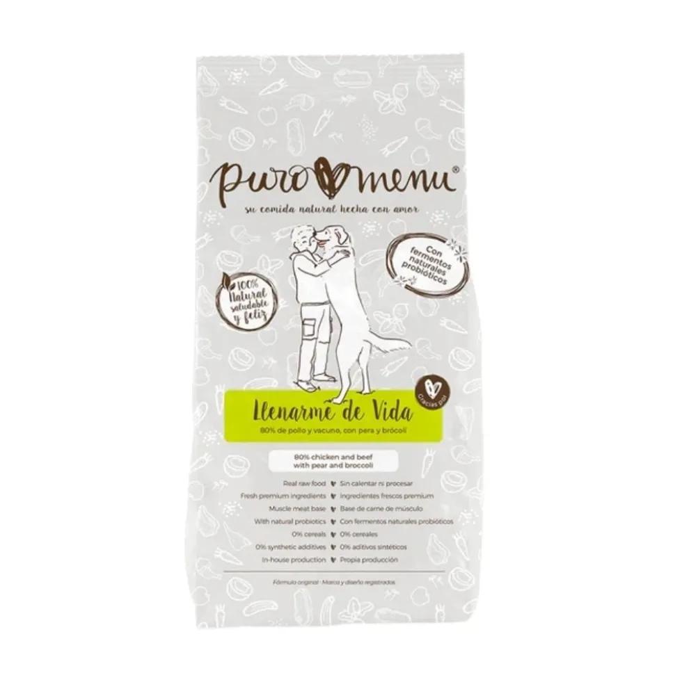 Puromenu Dieta BARF Pollo y Ternera (Llenarme de Vida) para Perro