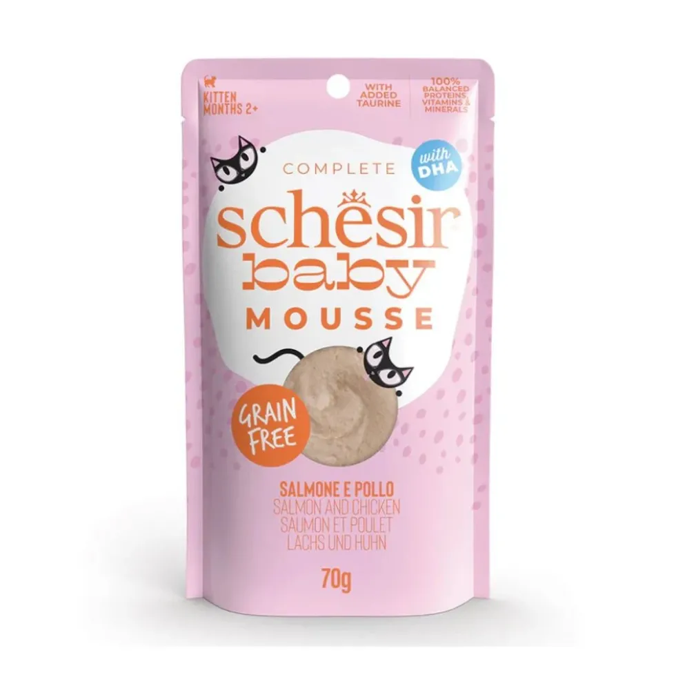 Schesir Baby Mousse de Salmón y Pollo para Gatito