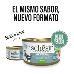 Schesir Lata Atún y Merluza en Gelatina para Gato