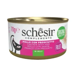 Schesir Lata de Pollo con Jamón en Gelatina para Gato