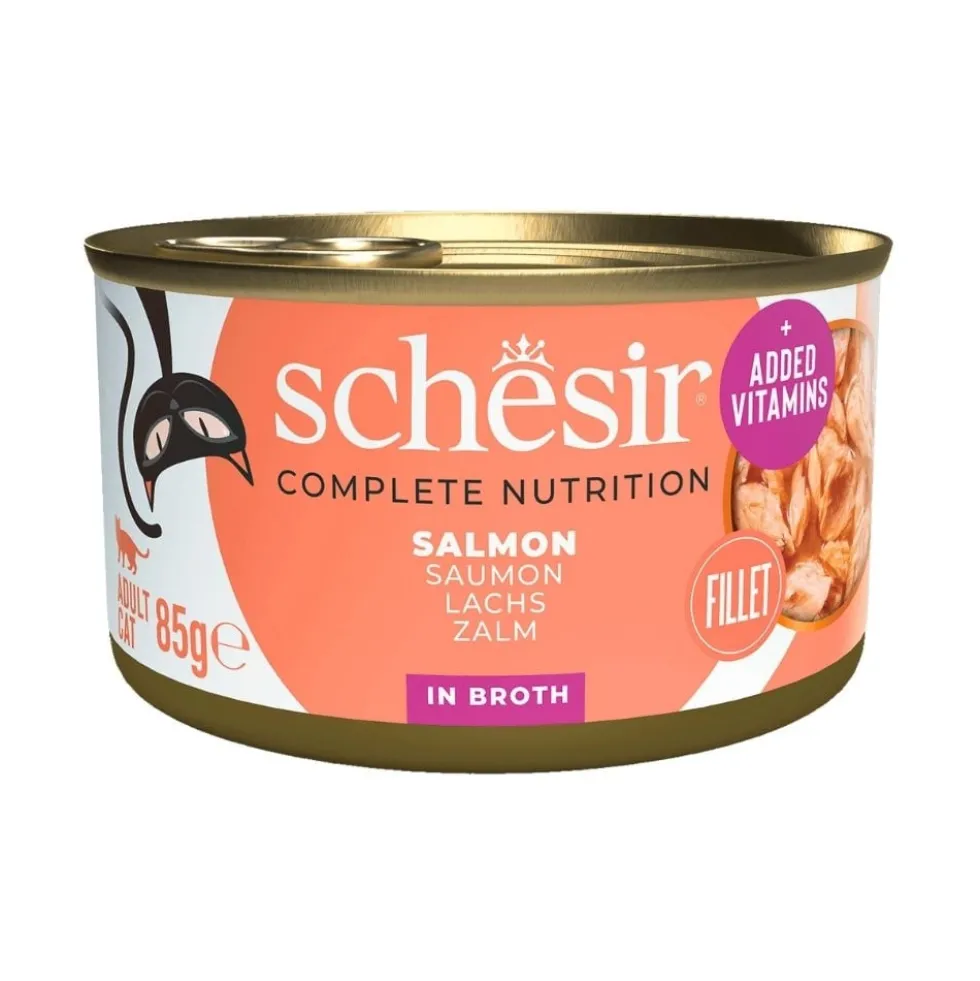 Schesir Lata de Salmón en Caldo para Gato
