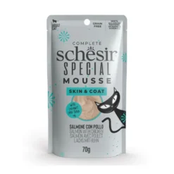 Schesir Mousse Skin & Coat de Salmón y Pollo para Gato