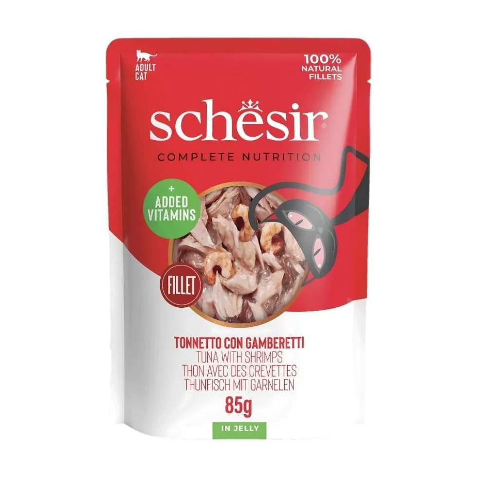 Schesir Sobre de Atún con Gambas para Gatos