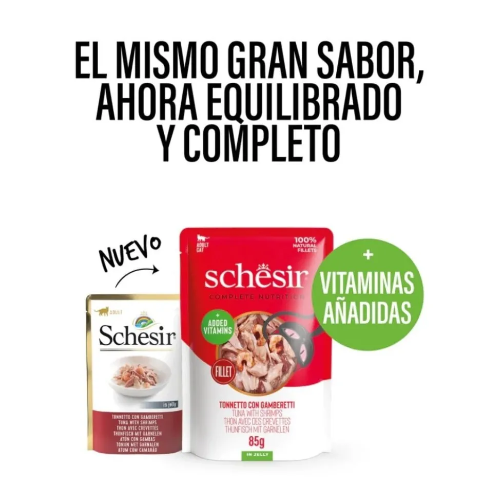 Schesir Sobre de Atún con Gambas para Gatos