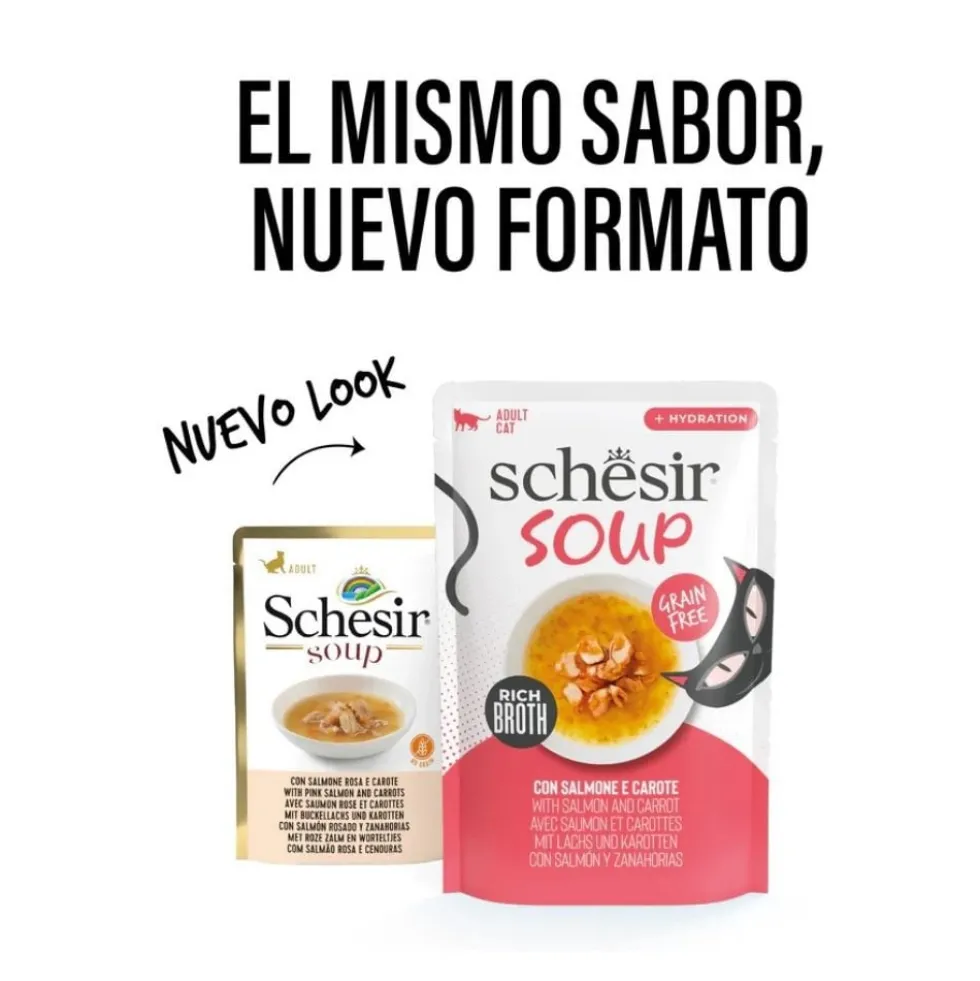 Schesir Sopa de Salmón con Zanahoria para Gato