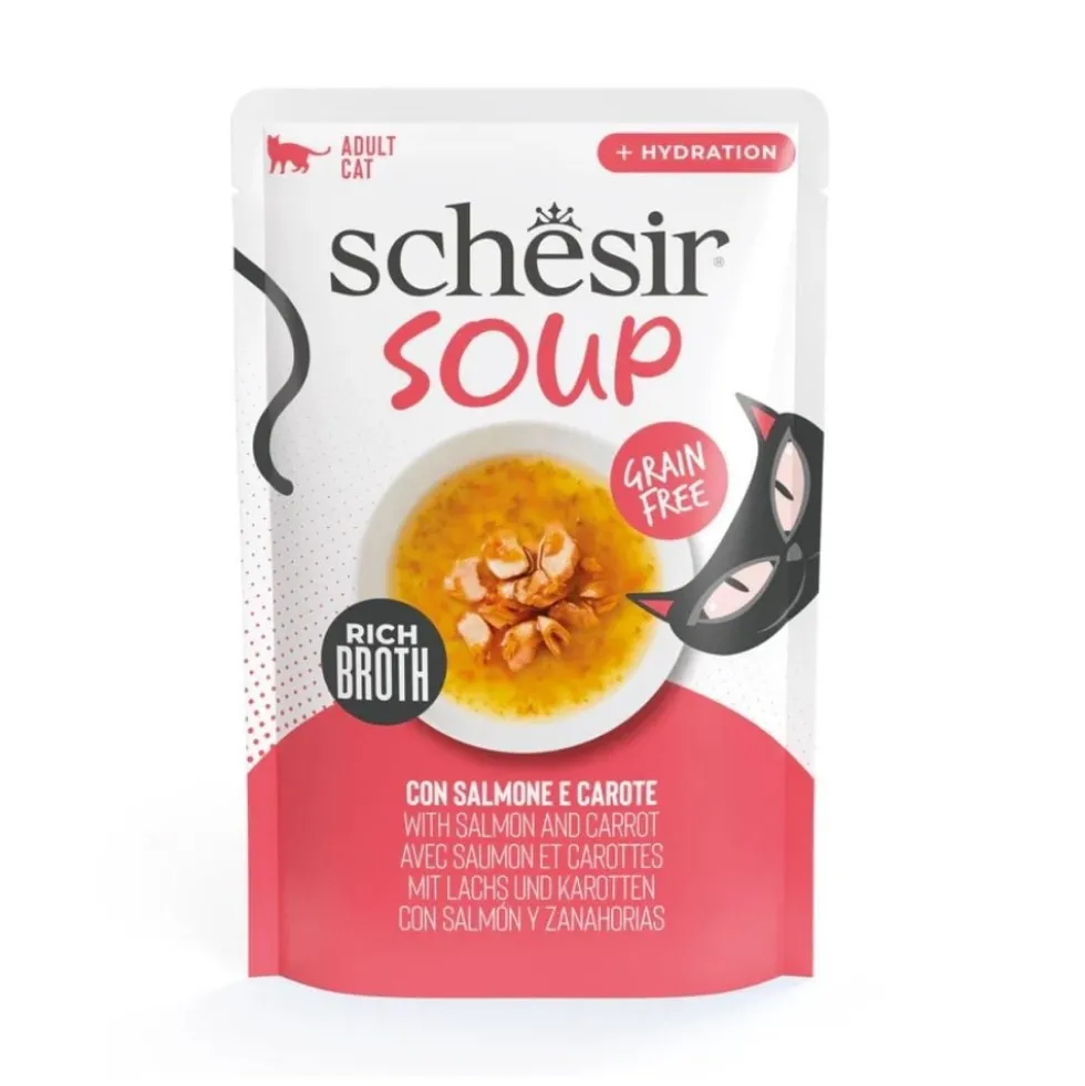 Schesir Sopa de Salmón con Zanahoria para Gato