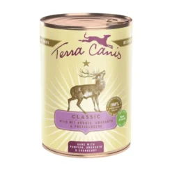 Terra Canis Classic Lata de Venado con Calabaza para Perro