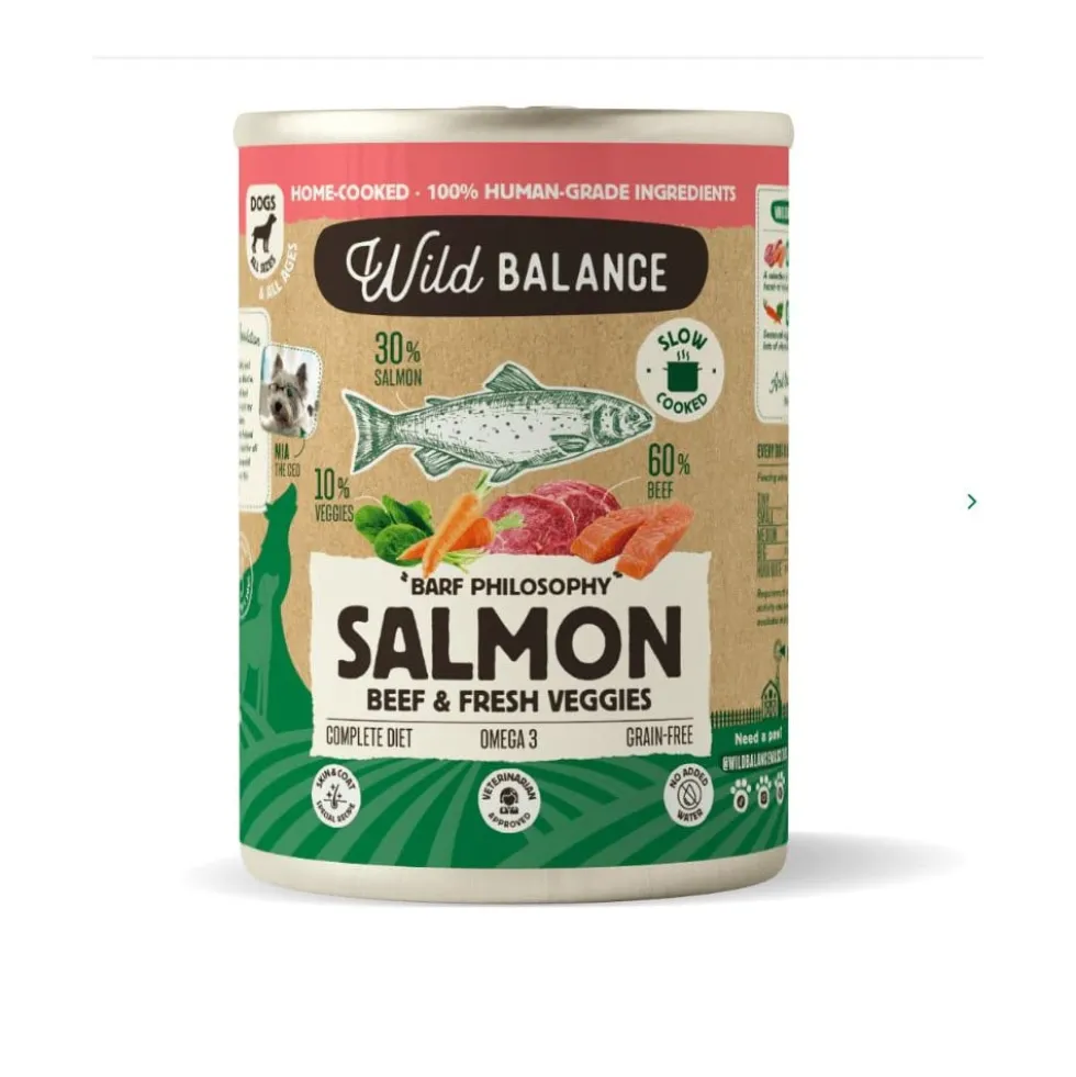 Wild Balance Comida Húmeda Cocinada de Salmón y Ternera para Perro
