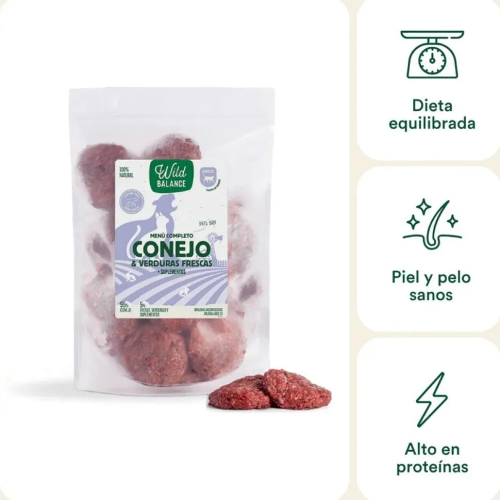 Wild Balance Dieta BARF de Conejo para Gatos