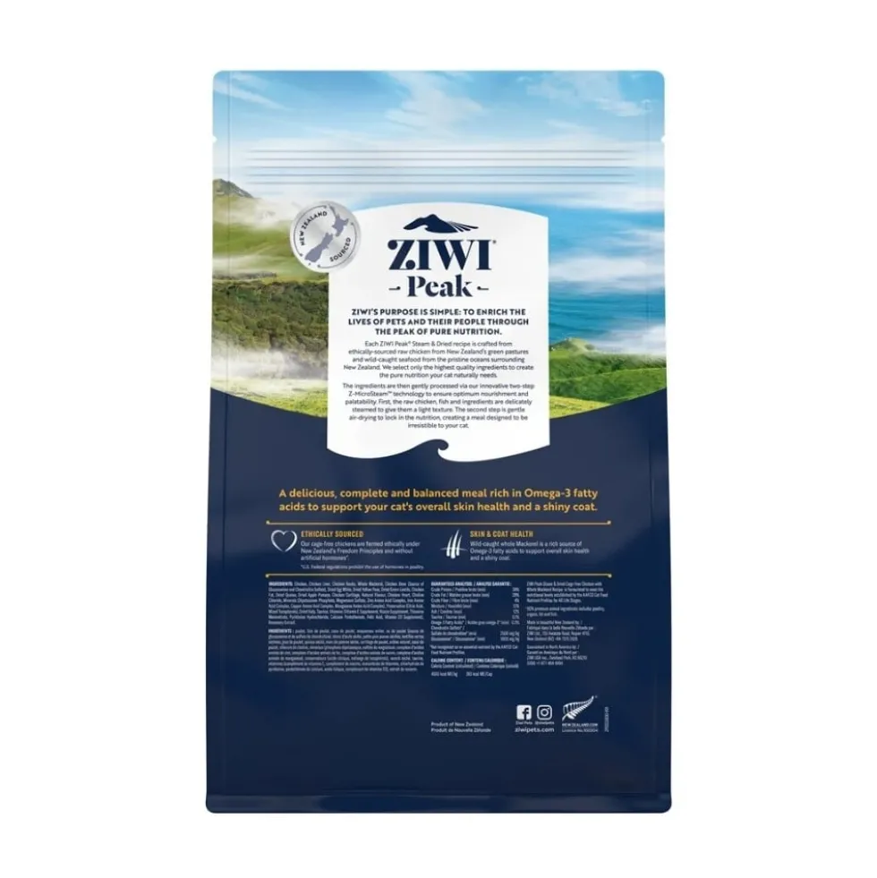 Ziwi Peak Steam & Dried Pienso No Extrusionado de Pollo para Gato